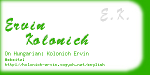 ervin kolonich business card